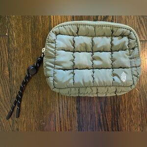 FP Movement by Free People Quilted Olive Green Toiletry Pouch